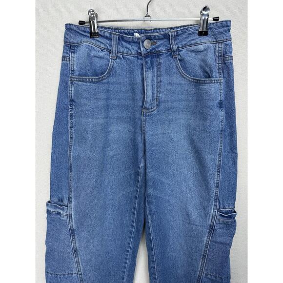 Women’s Denim Barrel Leg Jeans And Now This Sz 6 Tapered Medium Rise Cargo - Picture 1 of 16
